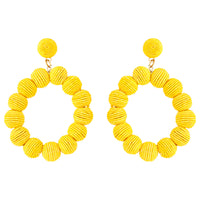 Yellow Cord Wrap Hoop Earrings - link has visual effect only