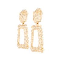 Gold Textured Geometric Drop Earrings - link has visual effect only