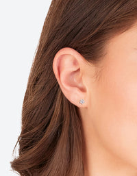 Silver Micro Star Stud Diamante Earrings - link has visual effect only