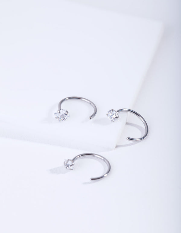 Crystal Nail Nose Ring Pack