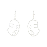 Silver Small Face Earrings - link has visual effect only