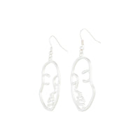 Silver Small Face Earrings - link has visual effect only