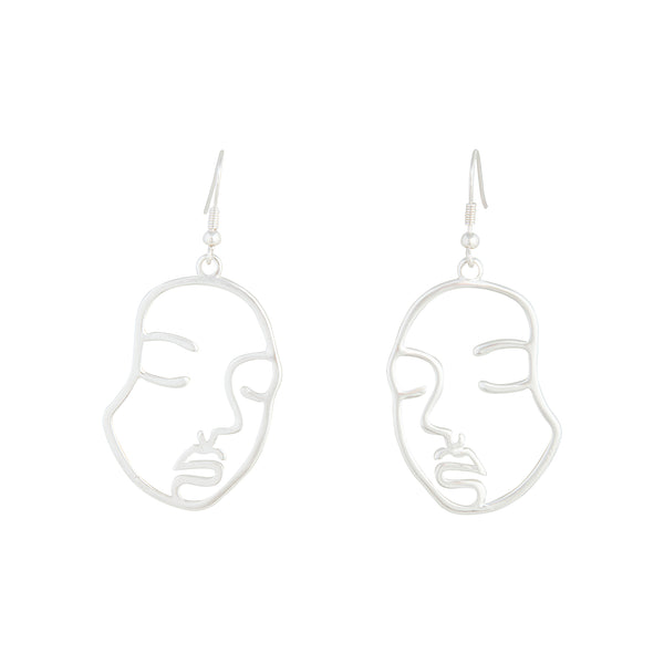 Silver Small Face Earrings