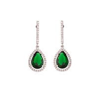 Emerald Diamond Simulant Drop Earrings - link has visual effect only