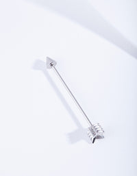 Rhodium Surgical Steel Arrow Industrial Bar - link has visual effect only