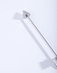 Rhodium Surgical Steel Arrow Industrial Bar - link has visual effect only