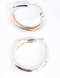 Polished Silver Chunky Hoop Earrings - link has visual effect only