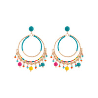 Gold Multi Beaded Triple Circle Earrings - link has visual effect only