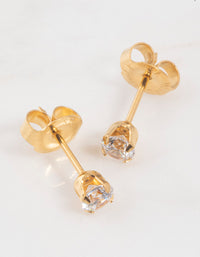 Gold 24K Cubic Zirconia Percing Stud 4mm - link has visual effect only