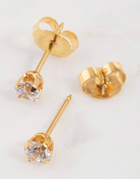 Gold 24K Cubic Zirconia Percing Stud 4mm - link has visual effect only