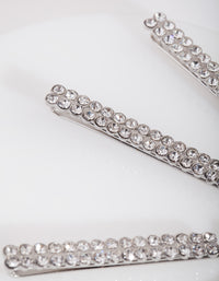 Silver Double Row Diamante Clip 4-Pack - link has visual effect only