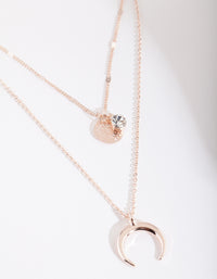 Rose Gold Layer Moon Necklace - link has visual effect only