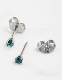 Surgical Steel Blue Zircon Crystal Piercing Stud 3mm - link has visual effect only