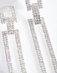 Diamante Rectangle Drop Earrings - link has visual effect only