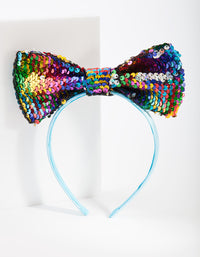 Kids Fabric Sequin Bow Headband - link has visual effect only