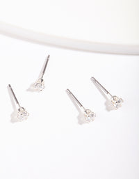 Silver Cubic Zirconia Micro Earring Pack - link has visual effect only