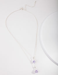 Silver Cubic Zirconia Teardrop Necklace - link has visual effect only