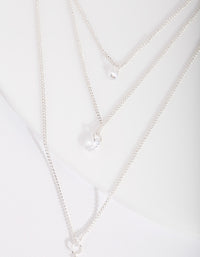 Silver Cubic Zirconia Multi Row Y Necklace - link has visual effect only