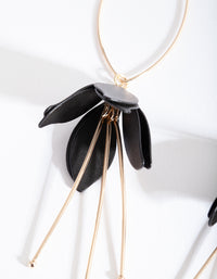 Black Gold Flower Drop Earrings - link has visual effect only