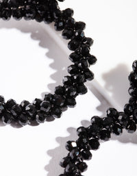 Black Cluster Bead Drop Earrings - link has visual effect only