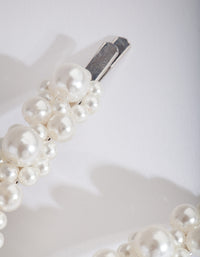 Silver Pearl Cluster Duo Hair Clip Pack - link has visual effect only