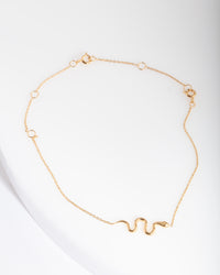 Gold Plated Sterling Silver Snake Bracelet Anklet - link has visual effect only