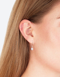 Silver Pearl Charm Hoop Earrings - link has visual effect only