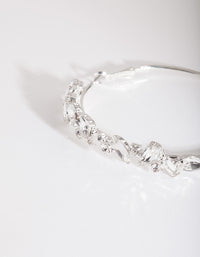 Silver Cluster Gem Hoop Earrings - link has visual effect only