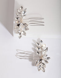 Silver Floral Gem Hair Pin Pack - link has visual effect only