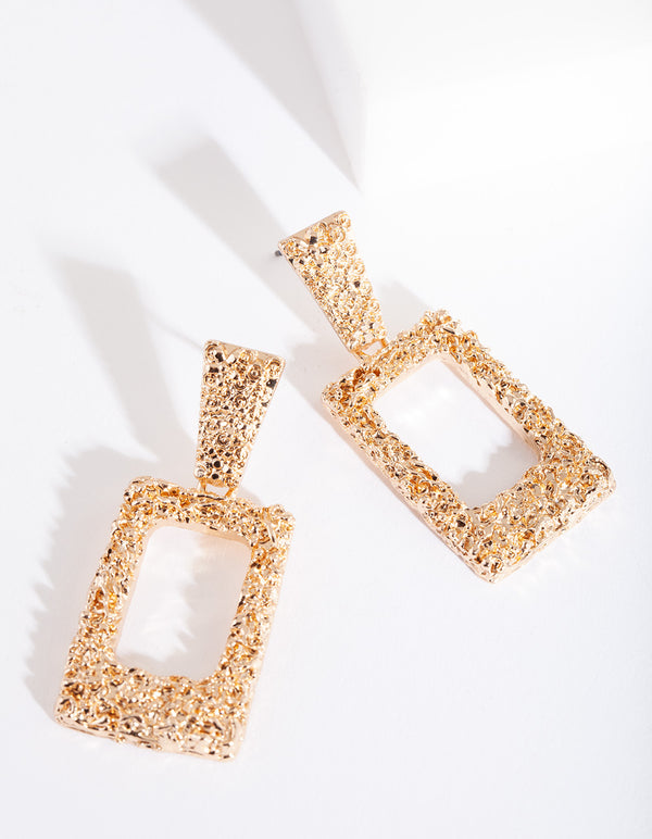 Gold Mini Rhombus Earrings