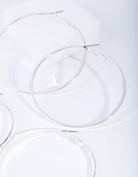 Silver Fine Hoop Earring Pack - link has visual effect only