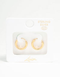 Gold Plated Sterling Silver Large Huggie Earrings - link has visual effect only