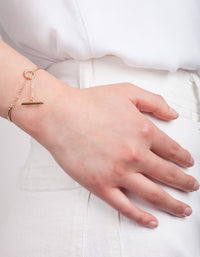 Gold Diamante Link Cuff Bracelet - link has visual effect only