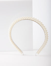 Silver Small Pearl Headband - link has visual effect only