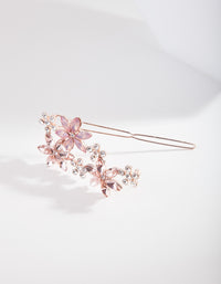 Rose Gold Crystal Flower Multi Clip - link has visual effect only