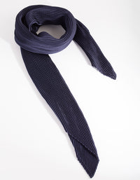 Midnight Navy Short Pleated Bandana Hair Scarf - link has visual effect only