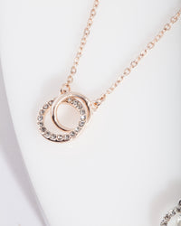 Mixed Metal Diamante Circle Necklace Trio - link has visual effect only