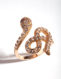 Gold Knotted Diamante Snake Ring - link has visual effect only