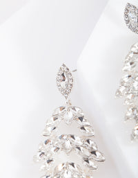 Silver Navette Stone Drop Earrings - link has visual effect only