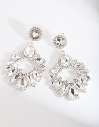 Silver Statement Gem Drop Earrings - link has visual effect only