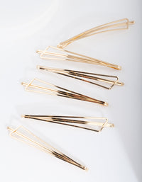 Gold Triangle Hair Slide 6-Pack - link has visual effect only