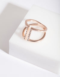 Rose Gold Open Diamante Ring - link has visual effect only