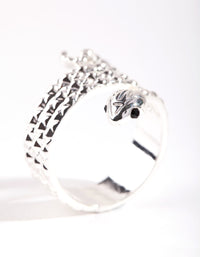 Silver Etched Snake Ring - link has visual effect only