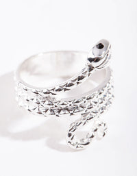 Silver Etched Snake Ring - link has visual effect only