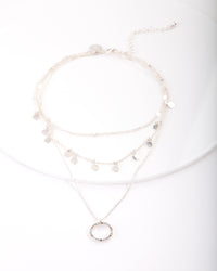 Silver Disc & Circle Charm Choker - link has visual effect only