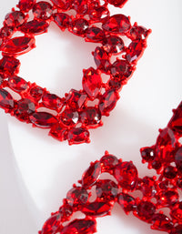 Red Gem Diamante Square Earrings - link has visual effect only