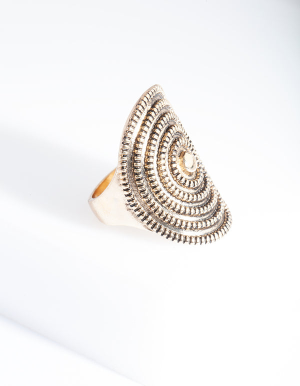 Antique Gold Textured Ring