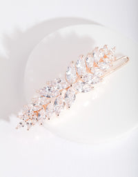 Cubic Zirconia Rose Gold Laurel Hair Clip - link has visual effect only