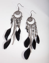 Black Gunmetal Dreamcatcher Earrings - link has visual effect only