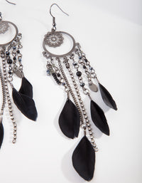 Black Gunmetal Dreamcatcher Earrings - link has visual effect only